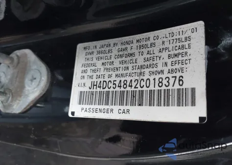 2002 Acura Rsx из США, поврежденный, VIN JH4DC54842C018376